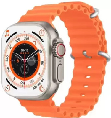 Spenco T10 Ultra Series 8 SmartWatch with Bluetooth Calling Fitness tracker A9 Smartwatch(Orange Strap, Free Size)
