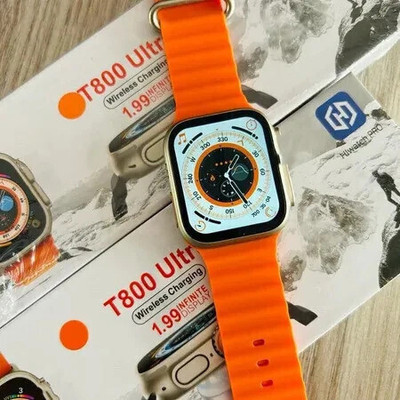 Wristkart T800 Ultra Smart Watch Series 8 For Men & Women (Orange, Free Size) Smartwatch(Orange Strap, Free Size)