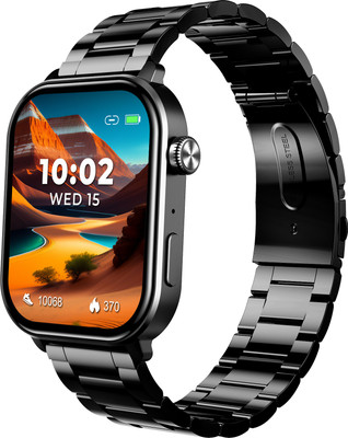 beatXP Unbound Pro 1.96'' AMOLED Display with 800 Nits, BT Calling & Metal Body, IP67 Smartwatch(Copper Black Strap, Free Size)