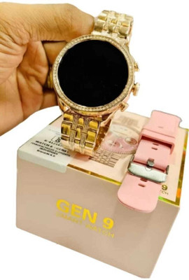 Clubics Elevate Your Experience with the Always on Display Smartwatch(Gold Strap, Free Size)