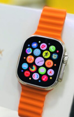 OMAZONE T800 Ultra Smartwatch With 1.99 Inch HD Display And Wireless Charging ax1 Smartwatch(Orange Strap, Free Size)