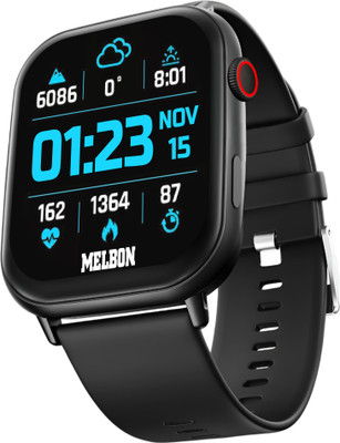 Melbon Newly Edge-lite Smartwatch With BT Calling Fitness Tracking Multi-Sport Modes Smartwatch(Black Strap, Free Size)