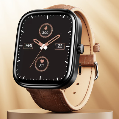 boAt Ultima Prism with 1.96' AMOLED Display,BT Calling,Coins & Watch Face Studio Smartwatch(Brown Leather Strap, Free Size)