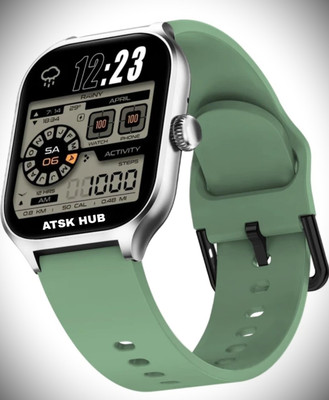 ATSK HUB H9 Smartwatch Calling,Fitness,Heart Rate Tracking Kids Girls & Boys (6-22 Years) Smartwatch(Green Strap, 2.01 Inch Huge First Big Display)