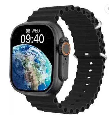 Manbhy COMBO T800 Series 8 Ultra Smart Watch HD Display Smart Watch black Smartwatch(Orange Strap, Free Size)
