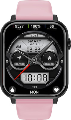 Time Up 2024 Android iOS Calling Music Speaker Health & Fitness Touchscreen Smartwatch(Pink Strap, M)