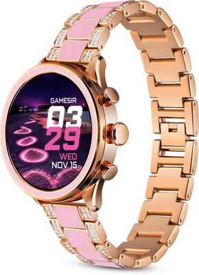 GameSir Gen 11 Smartwatch BT Calling HD Display Fitness Tracker SpO2, Heart Rate Monitor Smartwatch(Rose Gold Strap, Free Size Round Smartwatch)