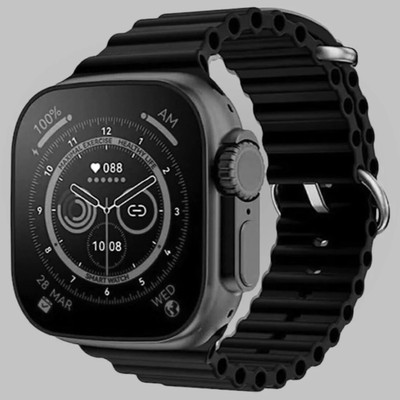 TechElectro T800 Ultra Smart Watch With Wireless Charging Smartwatch(Black Strap, Regular)