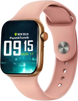 Wrixty T500 Pro Pink Bluetooth Calling Smartwatch with Fitness Health Sports Music Smartwatch(Gold Strap, Free Size)