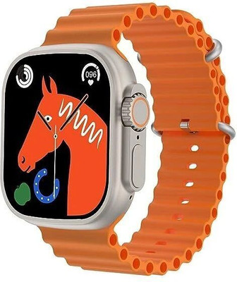 TechElectro T800 Series 8 Ultra Smart Watch HD 1.99 Inch Display Bluetooth Calling Smartwatch(Orange Strap, 49)