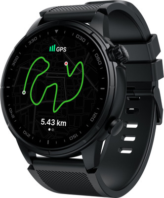 Cult Velocity with Built-in Turbo Track GPS,1.4'' AMOLED Display, Compass, BT Calling Smartwatch(Black Strap, Free Size)