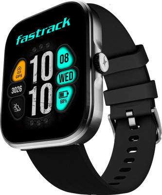 Fastrack Discovery-1.96''|Super AMOLED|In-Built GPS|Vo2 Max|Running Coach|IP68|BT Calling Smartwatch(Black Strap, Free Size)