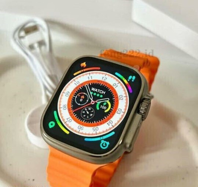 Cubonic T900 ultra series 8 with wireless charging Smartwatch_2.09inch Smartwatch(Orange Strap, Free Size)