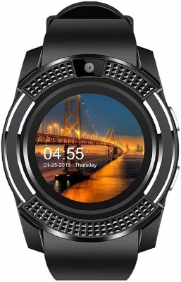 GUGGU DPD_177Y_V8 Smart Watch memory card sim support fitness tracker 4G Smartwatch(Black Strap, Free Size)