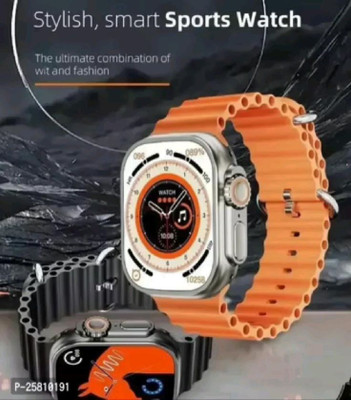Ephemeral T800 Ultra Smartwatch Series 8 with Bluetooth , Fitness & HD Display Smartwatch(ORANGE Strap, FREE SIZE)