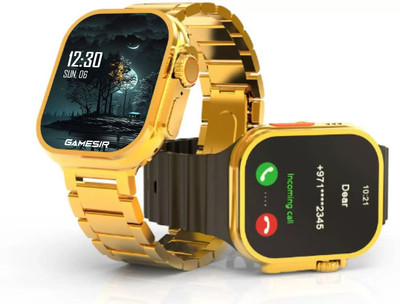 GameSir S9 Ultra Golden With Extra Black Silicon Strap Bluetooth Calling, Notifications Smartwatch(Gold Strap, Free Size Round Smartwatch)