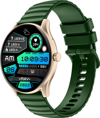 Gizmore CURVE 1.39″ 500 NITS 360 X 360 PX FHD Metal Curved Display BT Calling Smartwatch Smartwatch  (Green Strap, Free Size) For Rs. 1299 @ 76 %