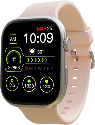 PA Maxima Max Pro Coral Plus 1.96''Ultra HD Display, BT Calling, Active Crown, Metal Body Smartwatch(Active Gold Peach Strap, Free Size)