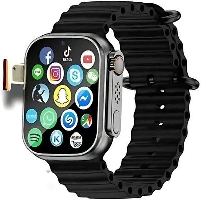 zdea T800 ultra serise smart watch wwith al assiast Smartwatch(black Strap, FREE)