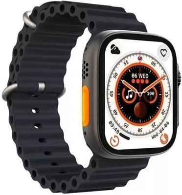 Techio T800 Smart Watch Ultra Smartwatch(Black Strap, Free)
