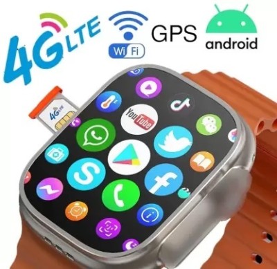 OTUR S8 Ultra 4G Sim Card Smartwatch 03 Smartwatch(Orange Strap, Free Size)