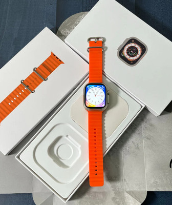 NIKHILX T800 Ultra Orange, Bluetooth calling, Health and fitness, with All Notifications Smartwatch(Orange Strap, 1.9)