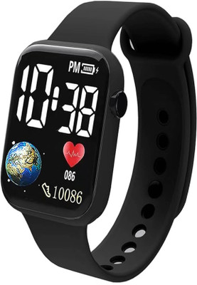 TAOSTRY LED Luxurious Fashion Silicone (Not Smart Watch) Digital Watch_TSTY17 Smartwatch(BLACK Strap, Free Size)