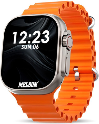 Techio T800 BT Best Orange color Full Screen with Fitness Calculator Game music Smartwatch(Orange Strap, FREE)