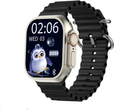 zdea T800 Ultra Smart Watch Magnetic wireless charger (BLACK STRAP) Smartwatch(BLACK Strap, Free Size)