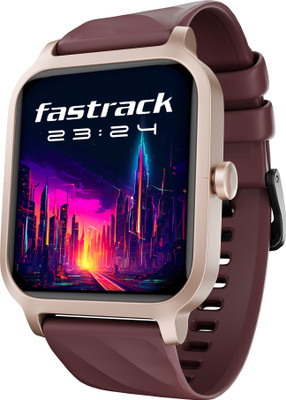 Fastrack Revoltt FS1-1.85''|Advanced Blazing Fast UI|Working Crown|AIVoice Assistant|IP68 Smartwatch(Wine Strap, Free Size)