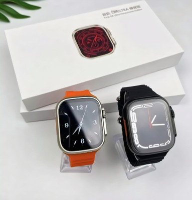 RISEN T800 Ultra IP68 Waterproof Big Display Bluetooth Calling Android&Fast Charging Smartwatch(Orange Strap, Free size)