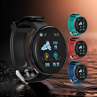 GUGGU M68_D18 Waterproof Fitness Smart Watch: Heart Rate, Notifications - Black Smartwatch(Black Strap, Free)