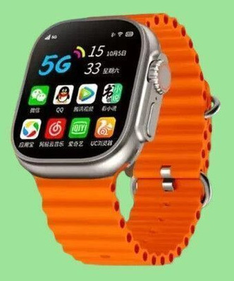 Wrixty T10 Ultra Pro Edition smart watch with WiFi GPS SIM card 5G S10 Smartwatch(Orange Strap, Free Size)