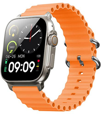 GLowcent T800 ultra BT calling smartwatch compatiable with all Smart phones G358 Smartwatch(Orange Strap, Free Size)