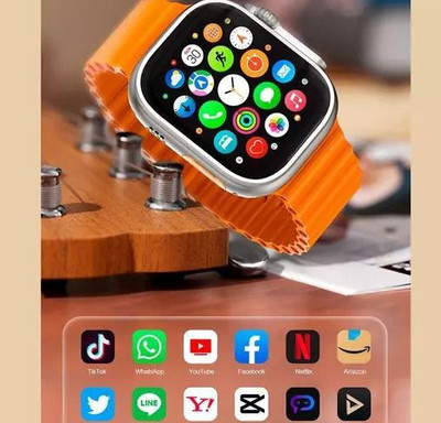 RLS Ultra 8 T800 Smartwatch With BT Calling & 20 + Features Smartwatch(orange Strap, Free Size)
