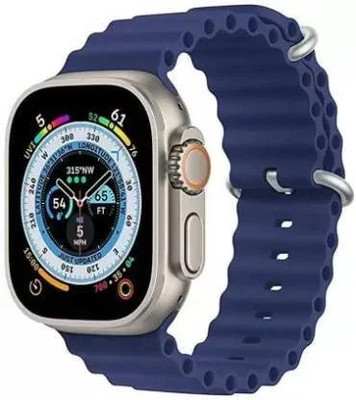wipix T800 Ultra Combo Smart Watch with Bluetooth Calling, wireless charging pad games Smartwatch(Orange, Blue Strap, Free Size)