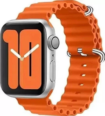 Jhs T800 S8 Ultra Watch Bluetooth Call Fitness Bracelet Magnetic Charging Smartwatch Smartwatch(Orange Strap, Free Size)