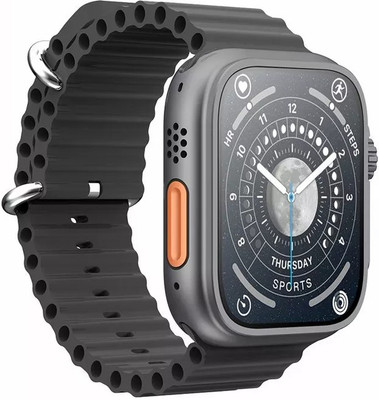 Smart Fitness Ocean Band Ultra Smartwatch With luetooth Calling Smartwatch(Carbon Black Strap, Free)
