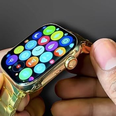 Anil Enterprises S9 Ultra Gold Edition With Sports Mode Golden SmartWatch for Businessman T7 Smartwatch(Multicolor Strap, Free Size)