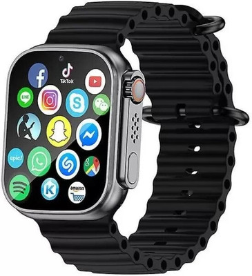 Wristkart T800 ULTRA SMARTWATCH BLACK FOR MAN AND WOMAN Smartwatch(BLACK Strap, 5)