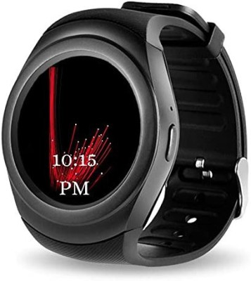 Rhobos Bluetooth Smart Watch Y1 Round Screen Smartwatch with SIM Card Slot Su Smartwatch(Black Strap, Free Size)