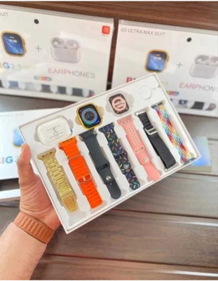 EVAAENTERPRISES 7 in 1 smartwatch with 7 straps and ear bud Smartwatch(multicolour Strap, regular)