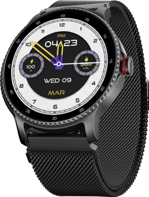 boAt Lunar Discovery w/ Turn by Turn Navigation, 3.53 cm HD Display & BT Calling Smartwatch(Black Metal Strap, Free Size)