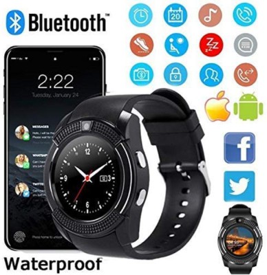 GUGGU CNE_186B_V8 Smart Watch memory card sim support fitness tracker 4G Smartwatch(Black Strap, Free Size)