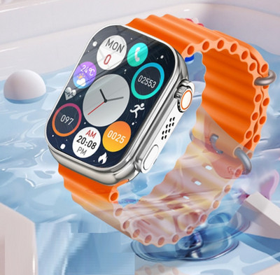 ModishOmbre Amoled T800 Ultra Watch Many Features Plus Bluetooth Calling Music Play Stylish Smartwatch(Orange Strap, 1.99 Inch Sunlight proof Big Display)