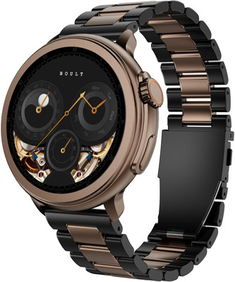 Boult CrownR Bluetooth Calling, 1.52” HD Screen, Zero Bezels, Zinc Alloy Frame, IP67 Smartwatch  (Coal Black Strap, Free Size) For Rs. 2099 @ 58 %