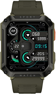 Foxne Point Amoled Display Bluetooth Calling Touch Watch Music Play Smartwatch(Green Strap, Free)