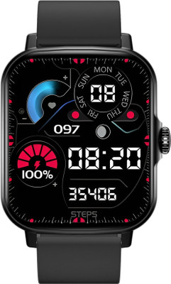 Time Up Always On Display,Split Screen,Gesture Control,Password,GPS,Long Battery Slim Smartwatch(Black Strap, Free Size)
