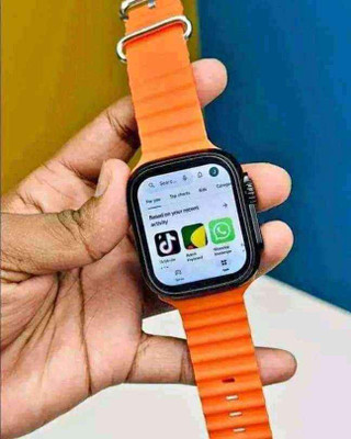 Style Panda S9 Ultra Black,Dual Camera,GPS,Android 4G Sim Playstore, Calling Smartwatch(black orange Strap, 49)