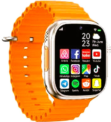 Onikuma T800 ULTRA Smart Watch No sim card Opetion Smartwatch NO sim card Smartwatch(ORANGE Strap, Free Size)
